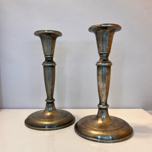 Oneida Premier Antique Silver Tall Candle Holder Set